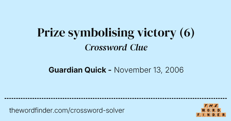 Prize symbolising victory crossword clue image