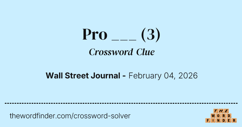 Pro ___ crossword clue image
