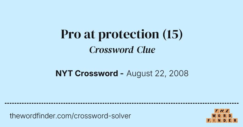 Pro at protection crossword clue image