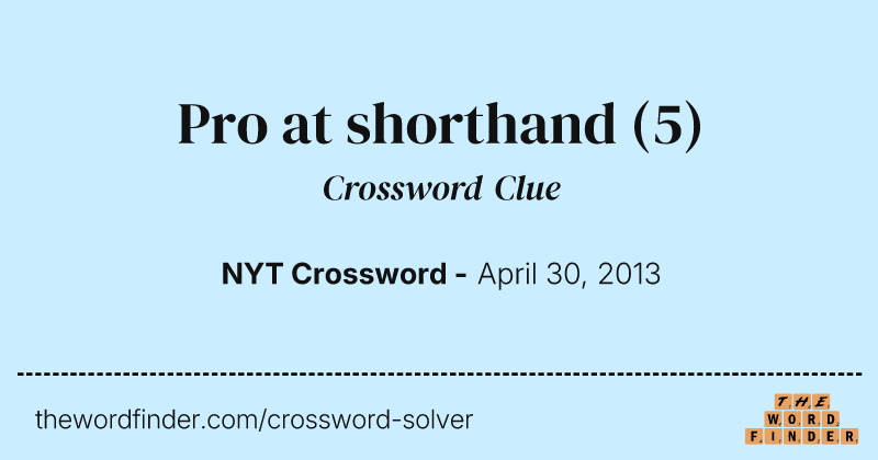 Pro at shorthand crossword clue image