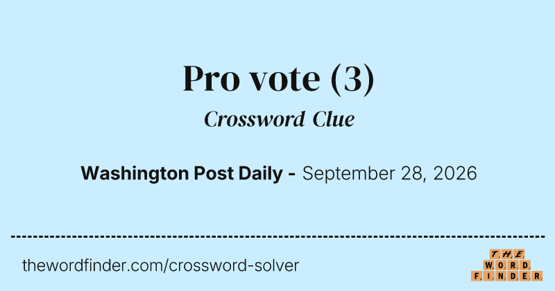 Pro vote crossword clue image