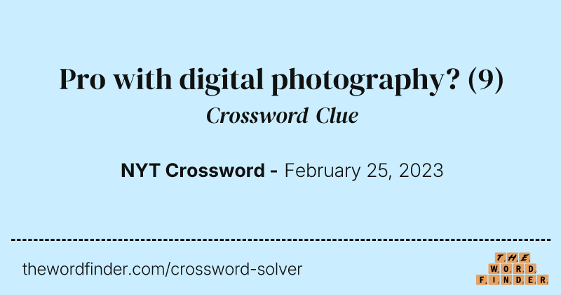 Pro with digital photography? crossword clue image
