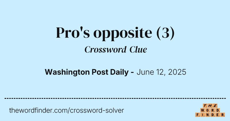 Pro's opposite crossword clue image