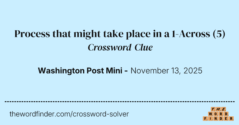 Process that might take place in a 1-Across crossword clue image
