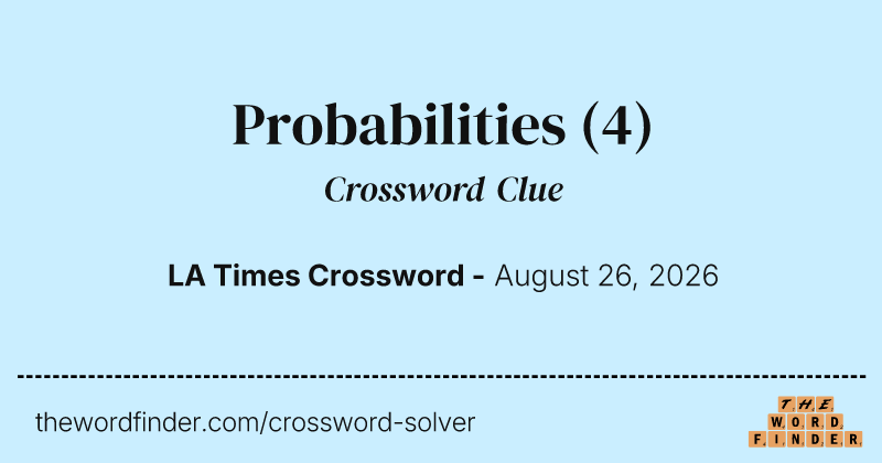 Probabilities crossword clue image