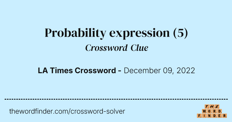 Probability expression crossword clue image