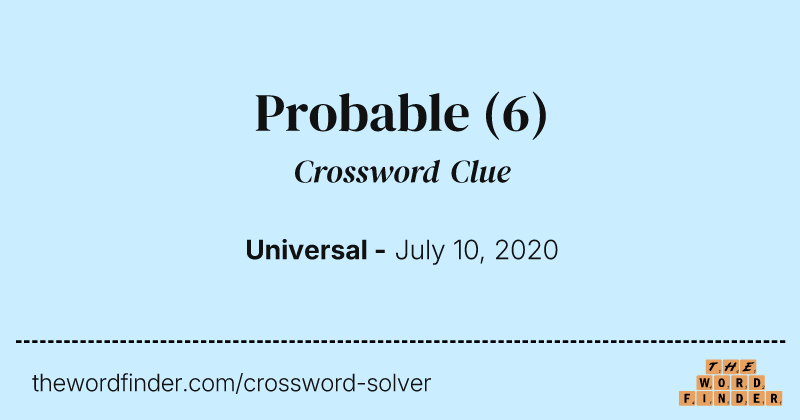 Probable crossword clue image
