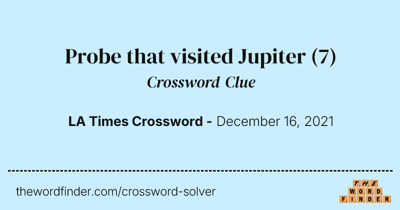 Probe that visited Jupiter crossword clue image