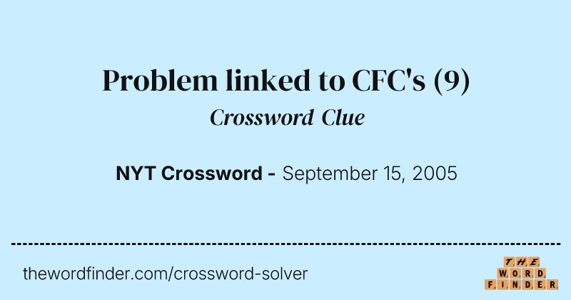 Problem linked to CFC's crossword clue image