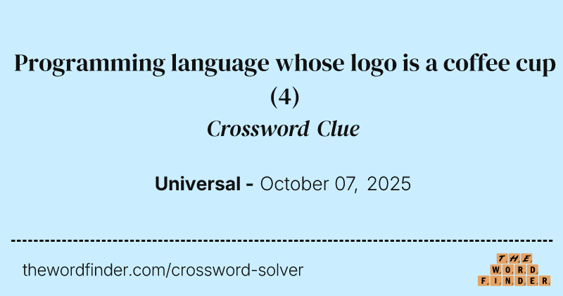 Programming language whose logo is a coffee cup crossword clue image