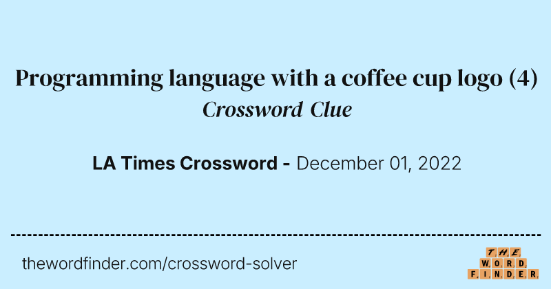 Programming language with a coffee cup logo crossword clue image