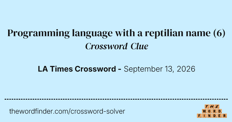 Programming language with a reptilian name crossword clue image