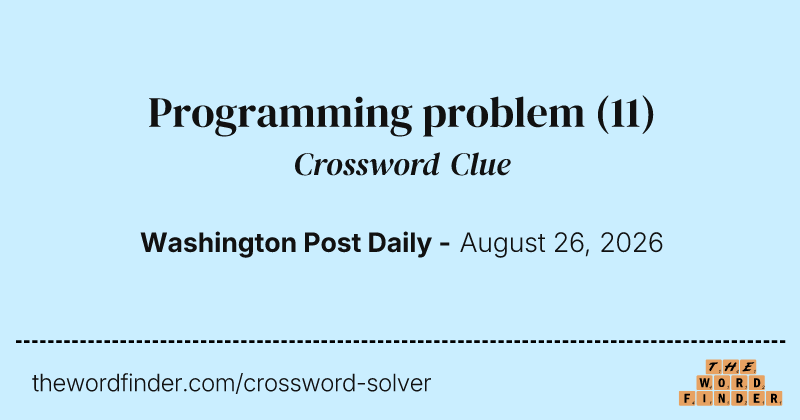 Programming problem crossword clue image