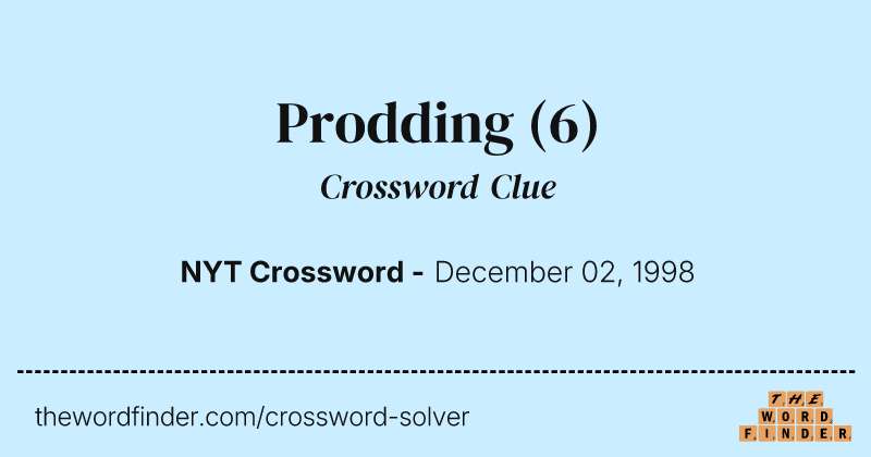 Prodding crossword clue image