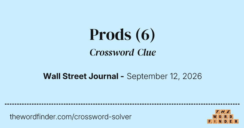 Prods crossword clue image