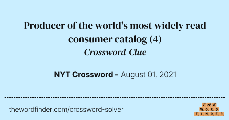 Producer of the world's most widely read consumer catalog crossword clue image