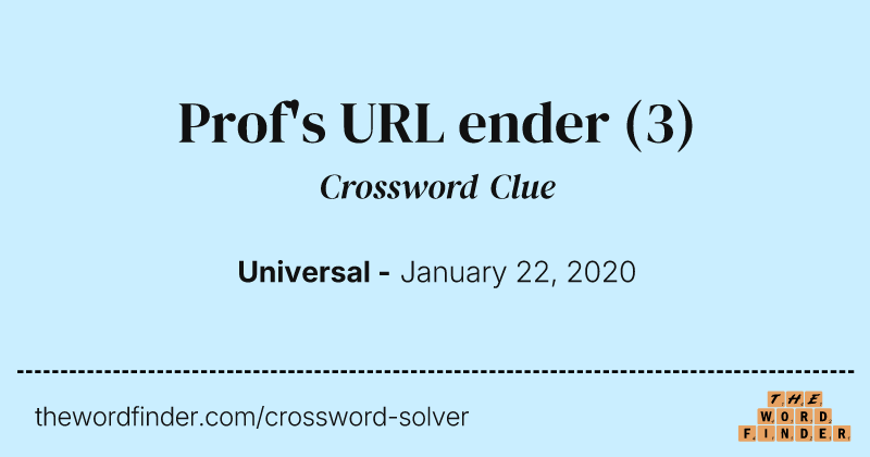 Prof's URL ender crossword clue image