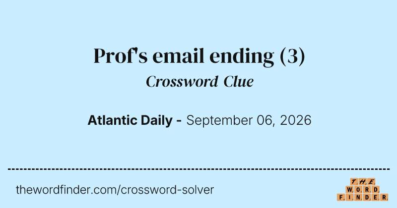 Prof's email ending crossword clue image