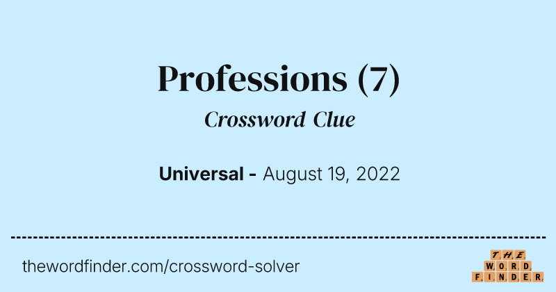 Professions crossword clue image