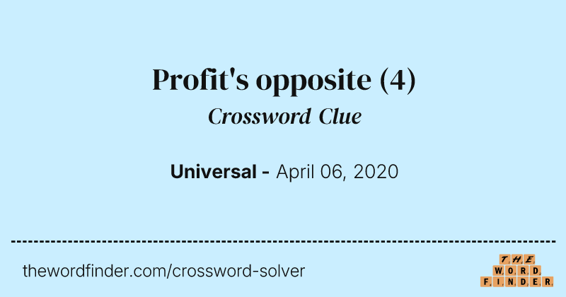 Profit's opposite crossword clue image