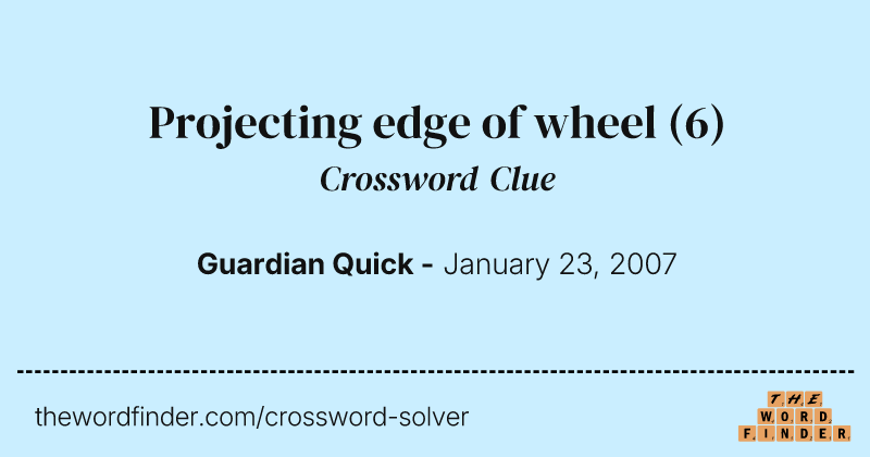 Projecting edge of wheel crossword clue image