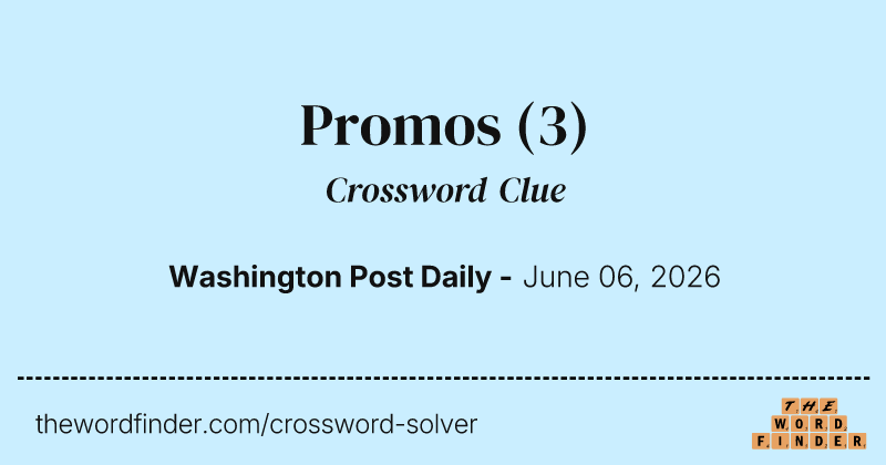 Promos crossword clue image