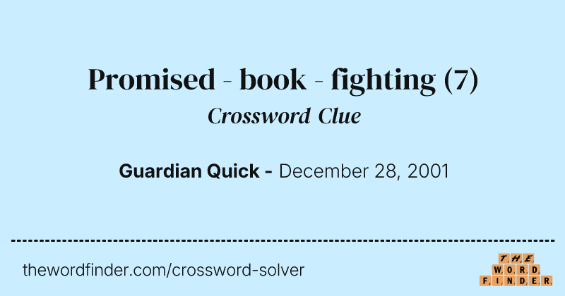Promised - book - fighting crossword clue image