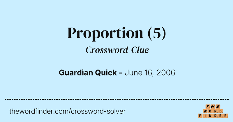 Proportion crossword clue image
