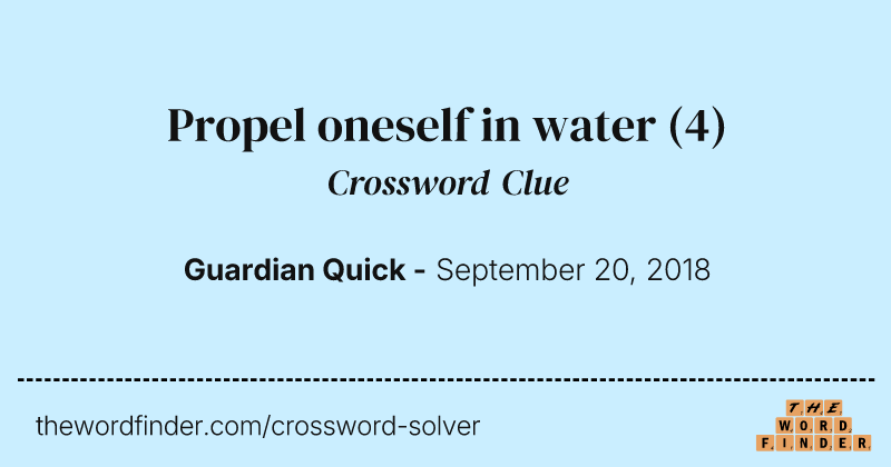 Propel oneself in water crossword clue image