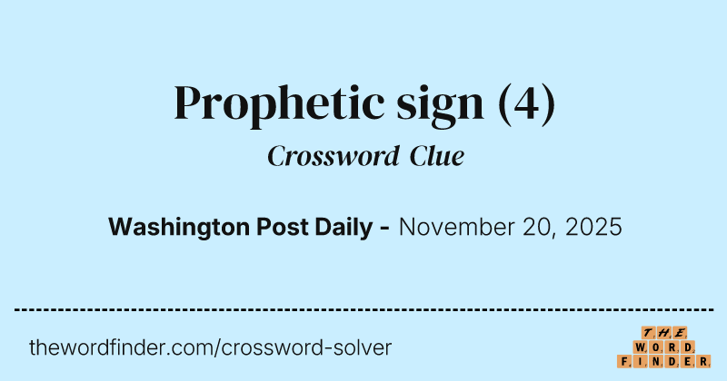 Prophetic sign crossword clue image