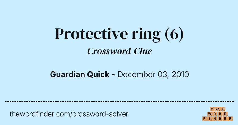 Protective ring crossword clue image