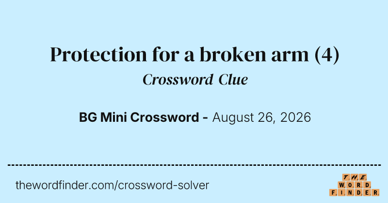 Protection for a broken arm crossword clue image