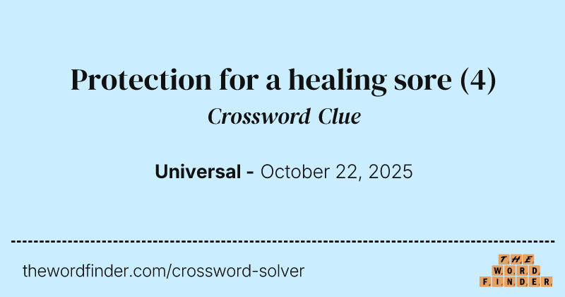 Protection for a healing sore crossword clue image