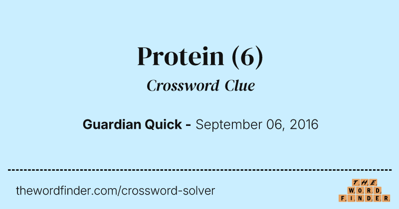 Protein crossword clue image