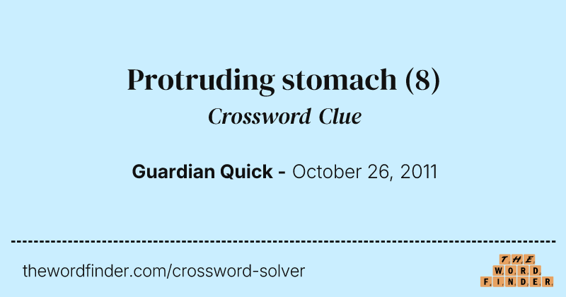 Protruding stomach crossword clue image