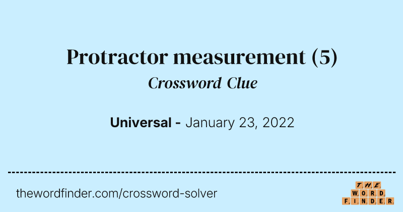 Protractor measurement crossword clue image