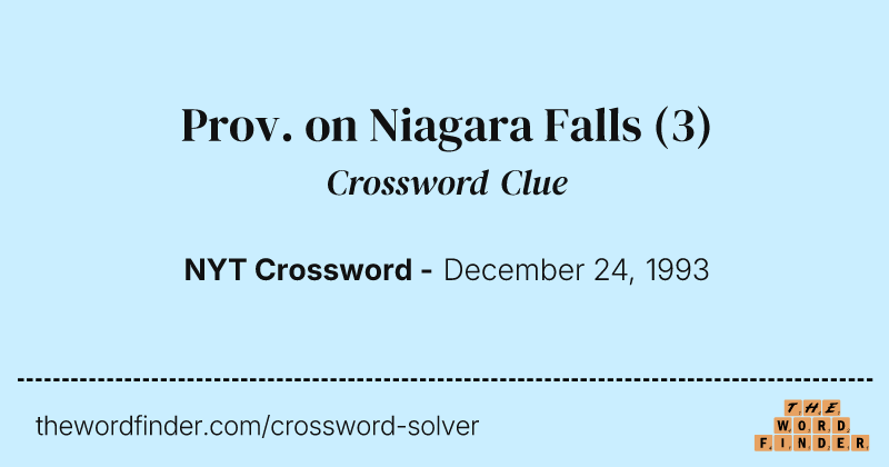 Prov. on Niagara Falls crossword clue image