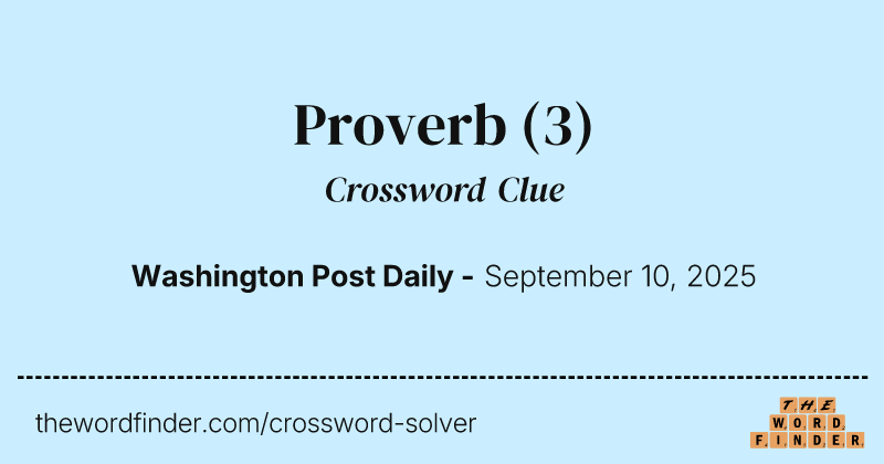 Proverb crossword clue image