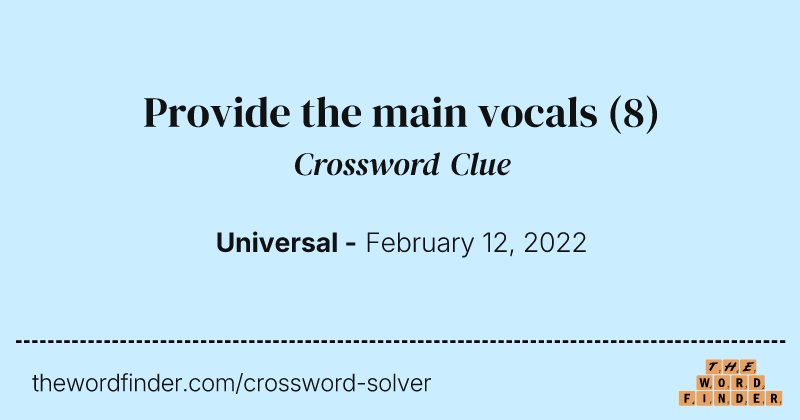 Provide the main vocals crossword clue image