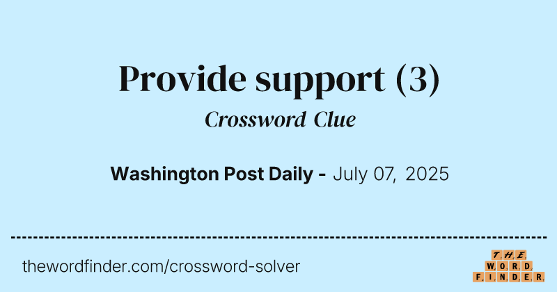 Provide support crossword clue image