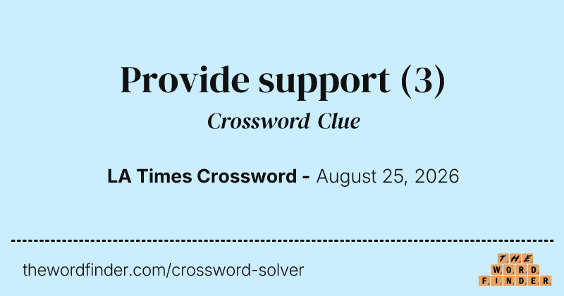 Provide support crossword clue image
