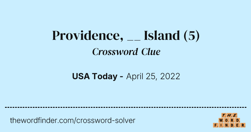 Providence, __ Island crossword clue image