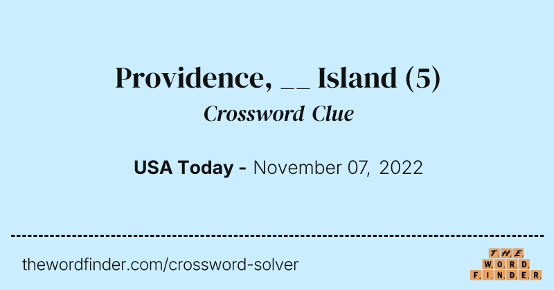 Providence, __ Island crossword clue image