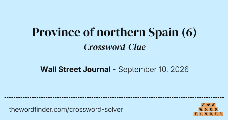 Province of northern Spain crossword clue image
