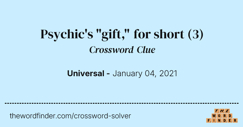 Psychic's "gift," for short crossword clue image