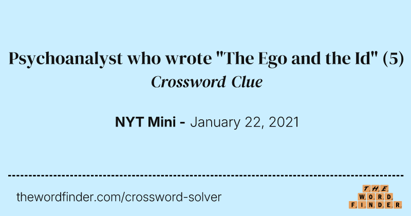 Psychoanalyst who wrote "The Ego and the Id" crossword clue image