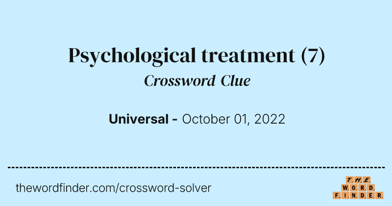 Psychological treatment crossword clue image