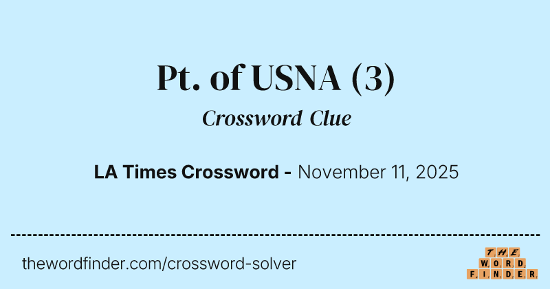 Pt. of USNA crossword clue image