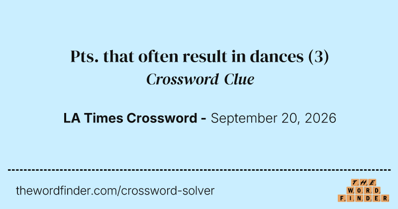 Pts. that often result in dances crossword clue image