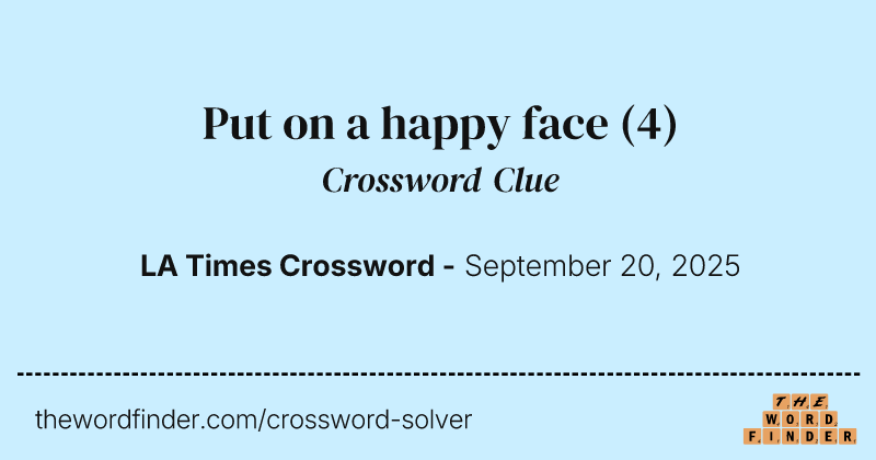 Put on a happy face crossword clue image